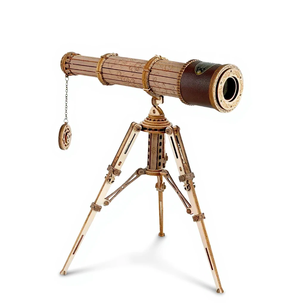Wooden 3D Vintage Telescope puzzle model